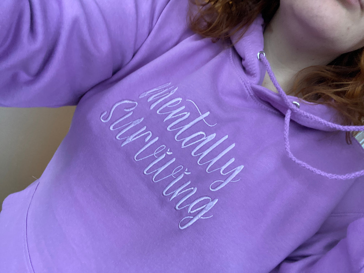 Mentally Surviving embroidered hoodie