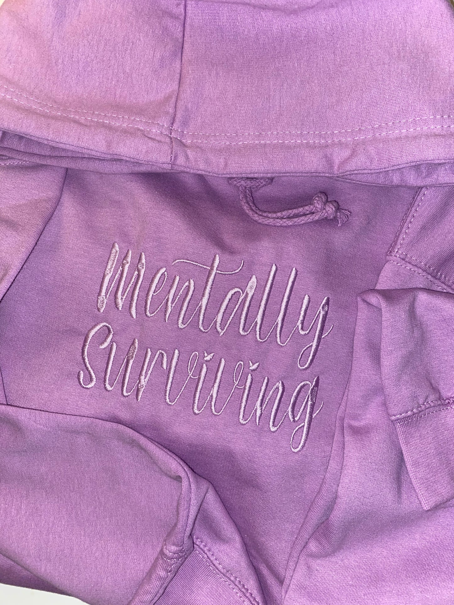 Mentally Surviving embroidered hoodie