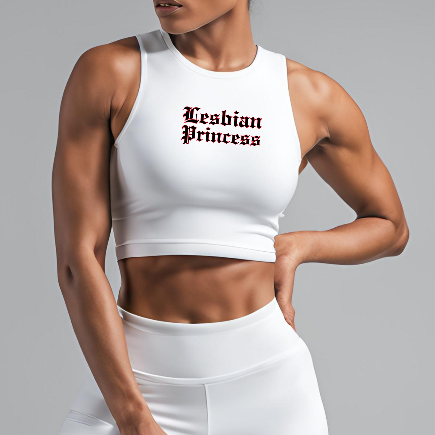 Lesbian Princess Micro Rib Muscle Crop Tank